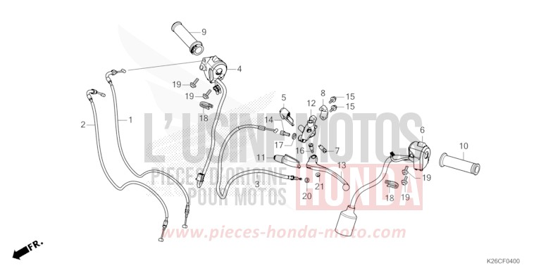 LEVIER DE GUIDON/COMMUTATEUR/CABLE de MSX GROM A PEARL HORIZON WHITE (NHB61) 2024